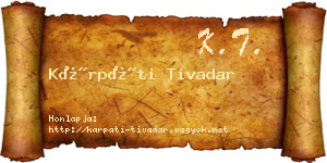 Kárpáti Tivadar névjegykártya