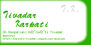 tivadar karpati business card